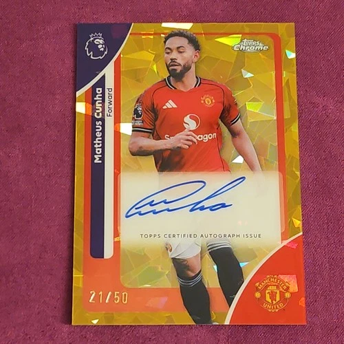 Matheus Cunha 2026 Topps Chrome Gold Sapphire /50