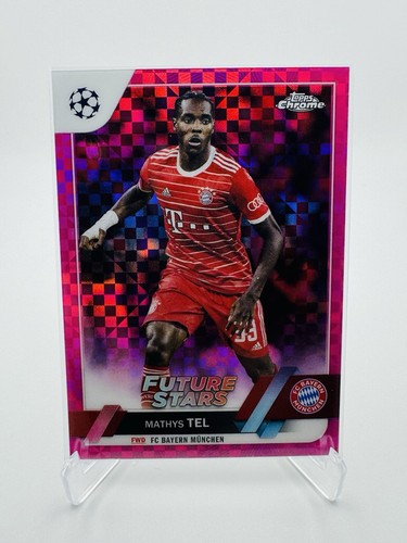 Mathys Tel 2023 Topps Chrome UEFA Pink X-Fractor /250