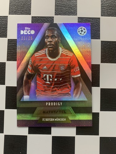 Mathys Tel 2023 Topps Deco UCL Purple /25