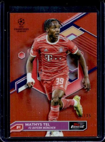 Mathys Tel 2022 Panini Finest Orange Refractor /25