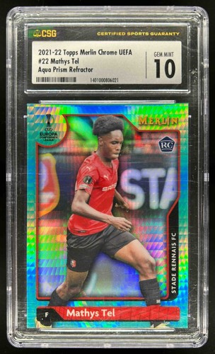 Mathys Tel 2021 Topps Merlin Chrome Aqua Prism Refractor #22