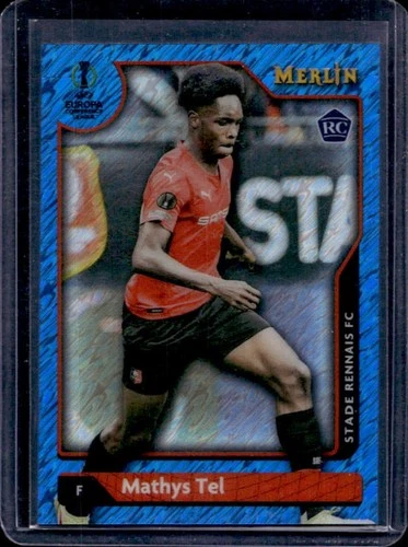 Mathys Tel 2021 Topps Merlin Chrome Blue Shimmer Refractor /75