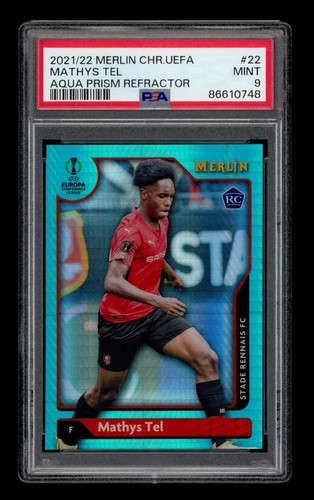 Mathys Tel 2021 Topps Merlin Chrome UEFA Aqua Prism Refractor #22