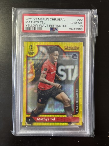 Mathys Tel 2021 Panini Merlin Chrome Yellow Wave Refractor /225