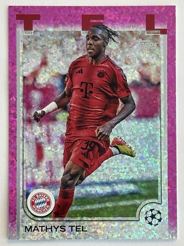 Mathys Tel 2024 Topps UEFA Club Competitions Pink Sparkle