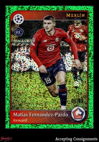 Matias Fernandez-Pardo 2024 Panini Merlin UEFA Green Speckle /99