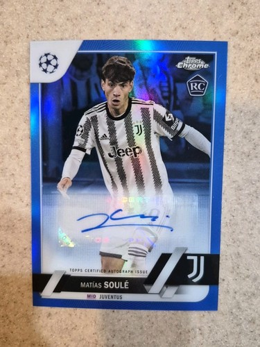 Matias Soule 2023 Topps Chrome UEFA Blue Refractor /150