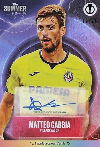 Matteo Gabbia 2023 Topps Summer Signings /25