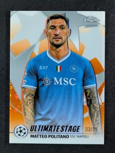 Matteo Politano 2025 Topps Chrome UEFA Orange /25