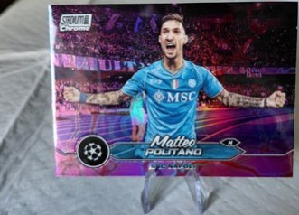 Matteo Politano 2024 Topps Stadium Club Chrome Pink Electric