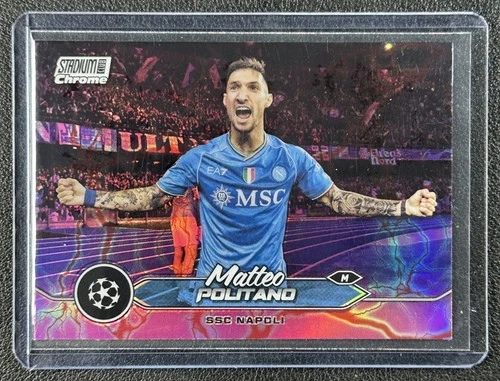 Matteo Politano 2024 Topps Stadium Club Chrome Pink Red Electric