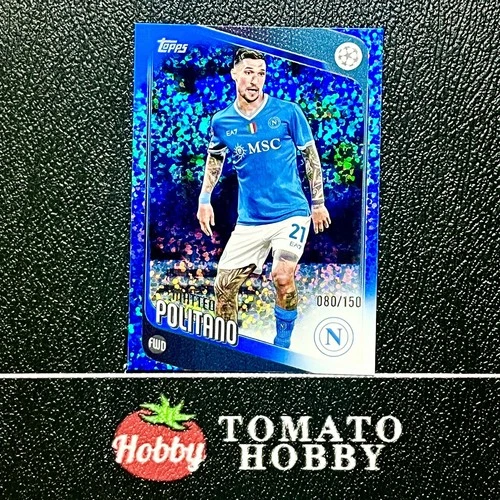 Matteo Politano 2025 Topps UEFA Club Competitions Blue Holographic Refractor /150