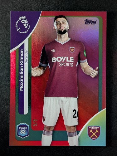 Maximilian Kilman 2025 Topps Premier League Red Rainbow Foil /5