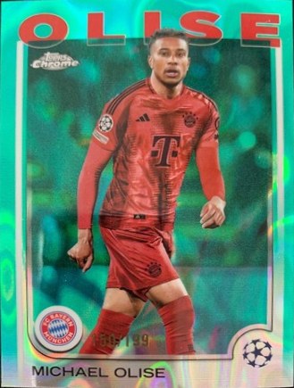 Michael Olise 2024 Topps Chrome Aqua Lava Refractor /199