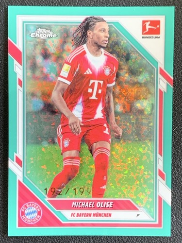 Michael Olise 2025 Topps Chrome Aqua Mini Diamond /199