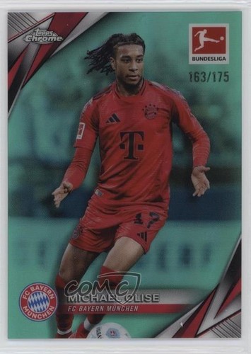 Michael Olise 2024 Topps Chrome Aqua Refractor 163/175