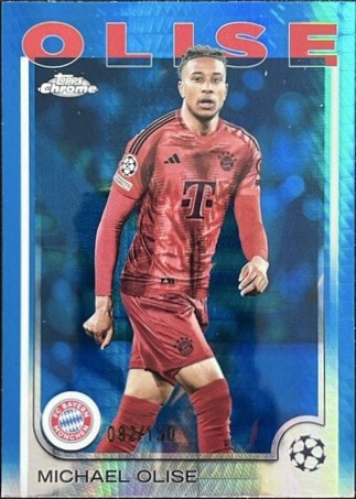 Michael Olise 2024 Topps Chrome Blue Prism Refractor /150