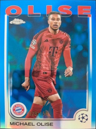 Michael Olise 2024 Topps Chrome Blue Refractor /150