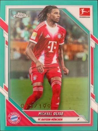Michael Olise 2025 Topps Chrome Bundesliga Aqua Refractor /199