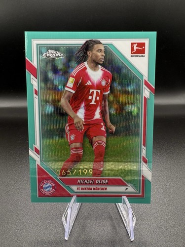 Michael Olise 2025 Topps Chrome Bundesliga Aqua Wave /199