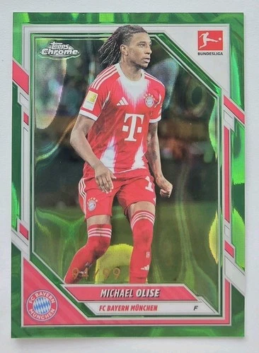 Michael Olise 2026 Topps Chrome Bundesliga Green Lava Refractor /99