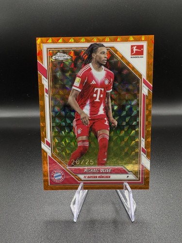 Michael Olise 2025 Topps Chrome Bundesliga Orange Geometric /25