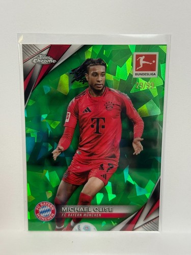 Michael Olise 2024 Topps Chrome Bundesliga Sapphire Green Refractor /99