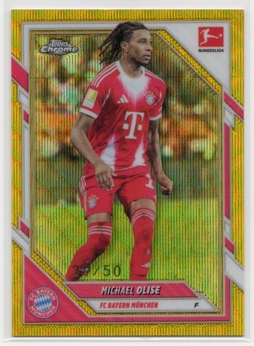 Michael Olise 2025 Topps Chrome Gold Wave Refractor /50