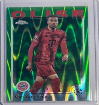 Michael Olise 2024 Topps Chrome Neon Green RayWave /125