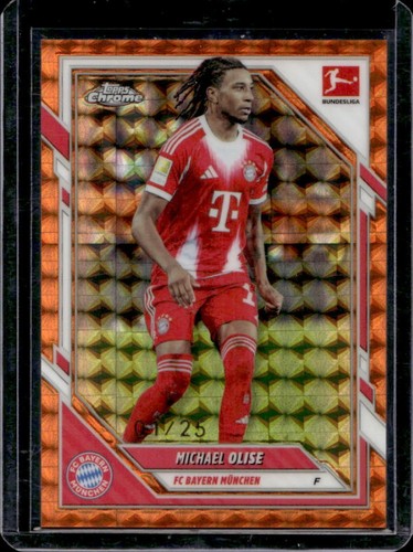 Michael Olise 2025 Topps Chrome Orange Geometric Refractor /25