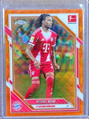 Michael Olise 2025 Topps Chrome Orange Wave /25