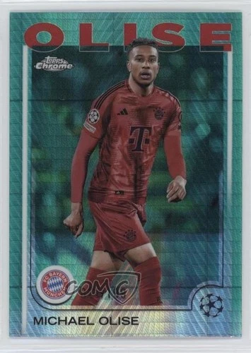 Michael Olise 2024 Topps Chrome UEFA Club Competitions Aqua Prism Refractor /199