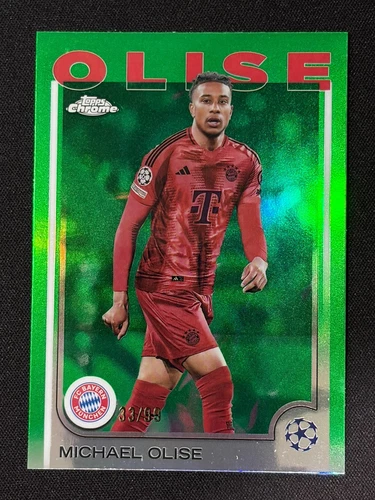 Michael Olise 2024 Topps Chrome UEFA Club Competitions Green Refractor /99