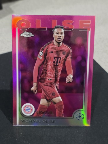 Michael Olise 2024 Topps Chrome UEFA Club Competitions Pink Refractor /250