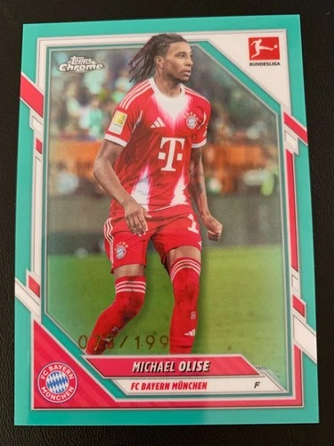 Michael Olise 2026 Topps Cromo Bundesliga Aqua Refractor /199