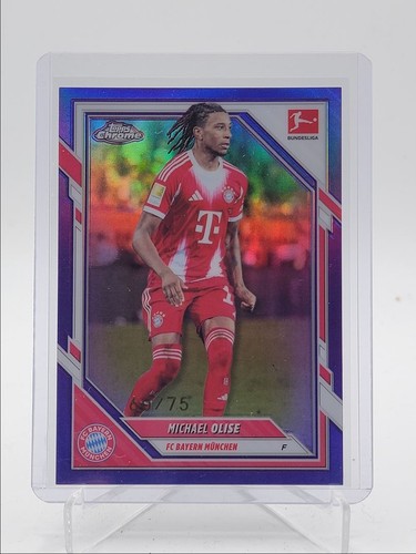 Michael Olise 2025 Topps Cromo Bundesliga Viola Rifrattore /75