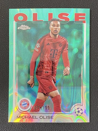 Michael Olise 2024 Topps Cromo UEFA Aqua Lava Refractor /199