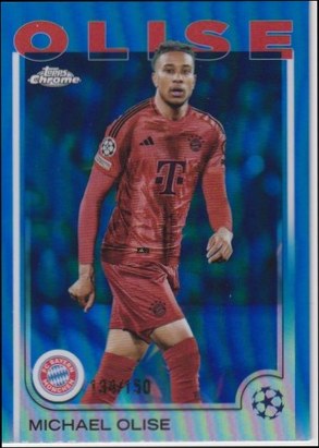 Michael Olise 2024 Topps Cromo UEFA Blue Refractor Prisma /150