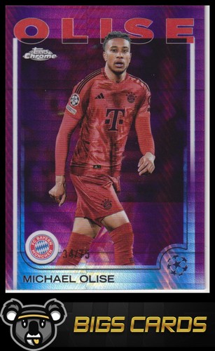 Michael Olise 2024 Topps Cromo UEFA Lava Magenta Refractor /75