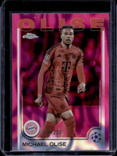 Michael Olise 2024 Topps Cromo UEFA Rosa Lava Refractor /250