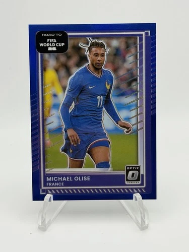 Michael Olise 2025 Panini Donruss Road to FIFA World Cup Optic Blue Prizm /75