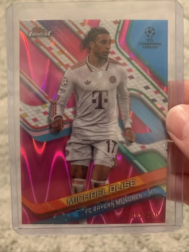 Michael Olise 2024 Topps Finest Pink Wave Refractor /250