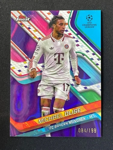 Michael Olise 2024 Topps Finest Purple Lava Refractor /199
