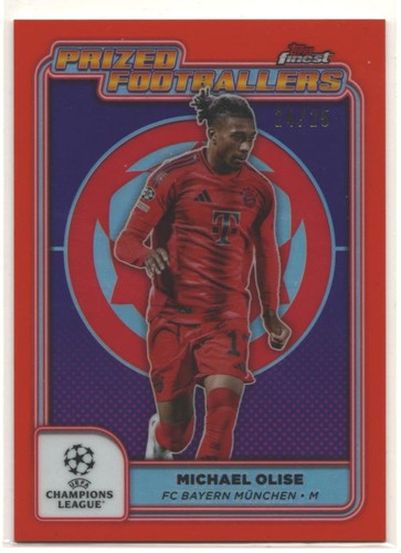 Michael Olise 2024 Panini Finest UEFA Arancione Rifrattore /25