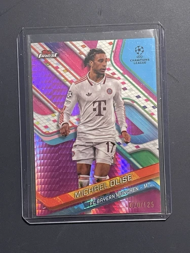 Michael Olise 2024 Topps Finest UEFA Pink Prism Refractor /125