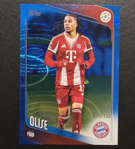 Michael Olise 2025 Topps Flagship Blue Raindrops /150