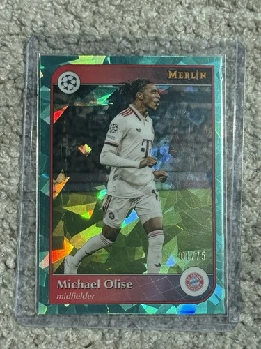 Michael Olise 2024 Topps Merlin Chrome Aqua Atomic /75