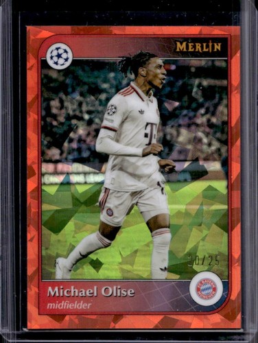 Michael Olise 2024 Topps Merlin Chrome Atomic Orange Refractor /25