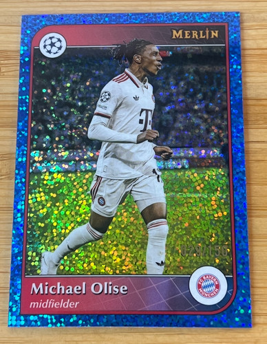 Michael Olise 2024 Topps Merlin Chrome Blue Speckle /150