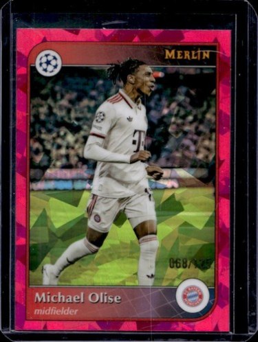 Michael Olise 2024 Topps Merlin Chrome Magenta Atomic Refractor /125